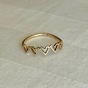 14k Gold Heart Pinky Ring